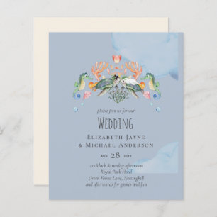 Sea Turtle Wedding Featuring Bride and Groom