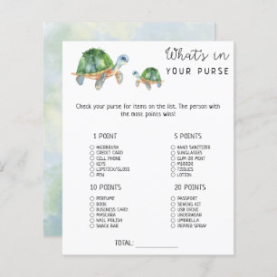Sea Turtle - Whats in your purse baby shower