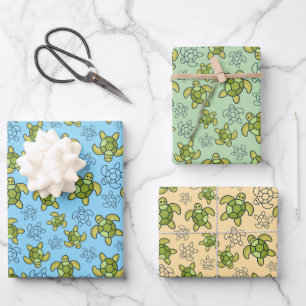 Sea Turtle Wrapping Paper, Marine Life Gift Wrap