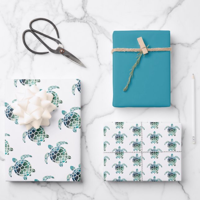 Sea Turtle Wrapping Paper Sheet (Front)