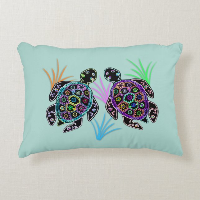 Sea Turtles Accent Pillow (Front)