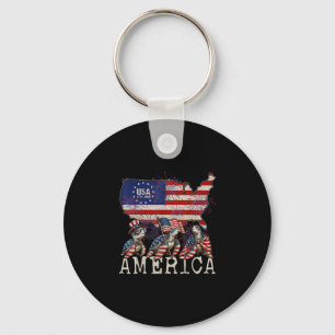 Sea turtles american flag independence day key ring