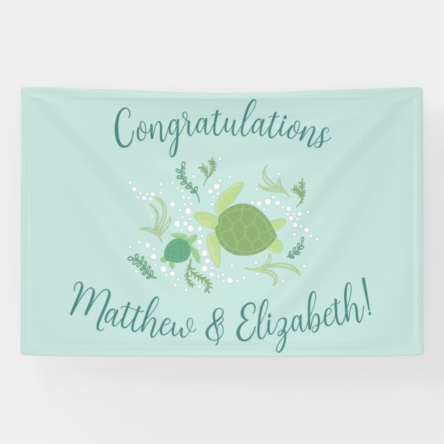 Sea Turtles Baby Shower Under the Sea Banner (Horizontal)