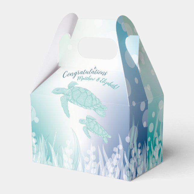 Sea Turtles Baby Shower Under the Sea Favour Box (Front Side)