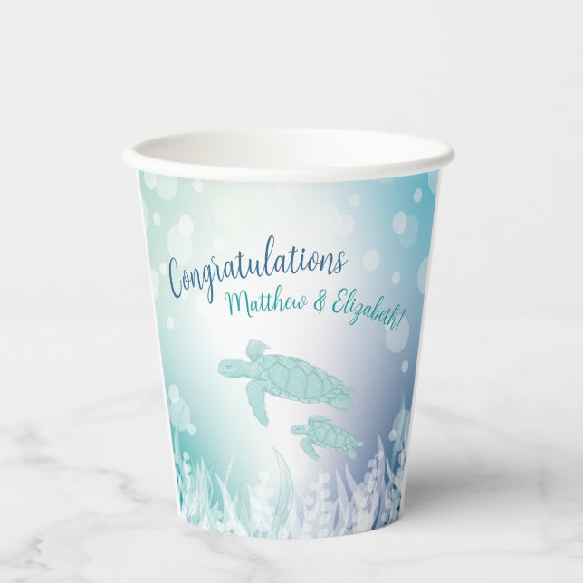 Sea Turtles Baby Shower Under the Sea Paper Cups (Front)