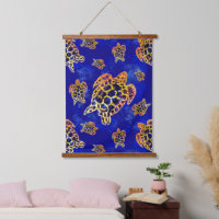 Sea Turtles Batik African Art Drawstring Bag