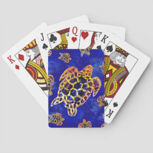 Sea Turtles Batik African Art Playing Cards