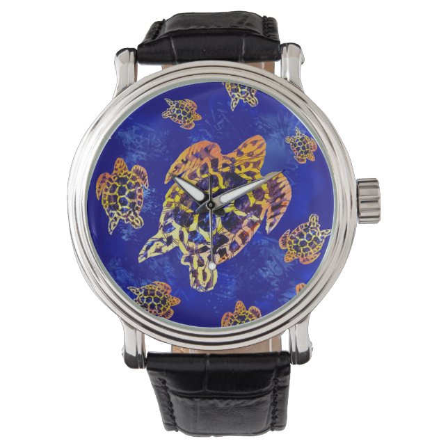Sea Turtles Batik African Art Watch (Front)