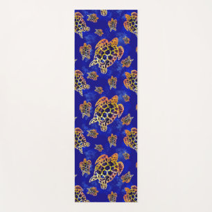 Sea Turtles Batik African Art Yoga Mat
