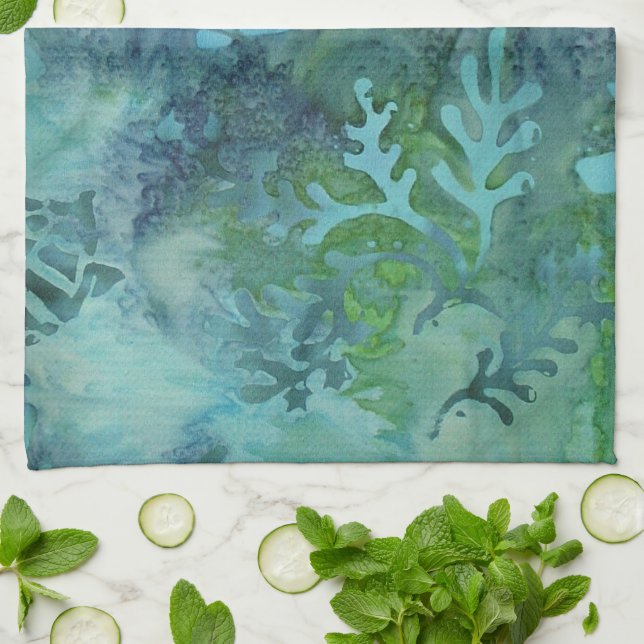 Sea Turtles Batik Tea Towel (Folded)