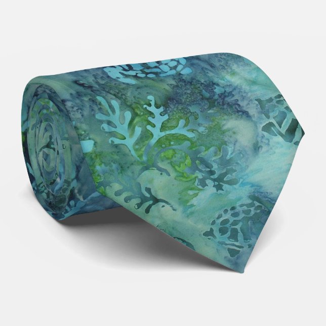Sea Turtles Batik Tie (Rolled)