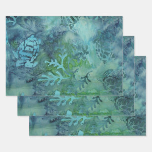 Sea Turtles Batik Wrapping Paper Sheet
