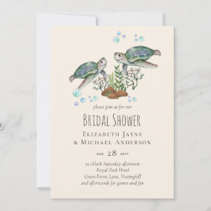 Sea Turtles Beach Bridal Shower Ocean Invitation