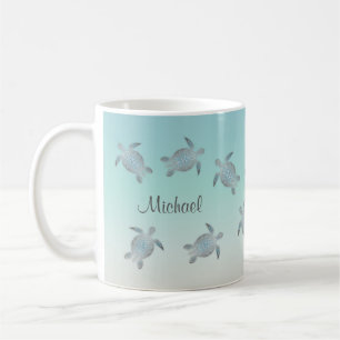 Sea Turtles Beach Style Monogram Coffee Mug