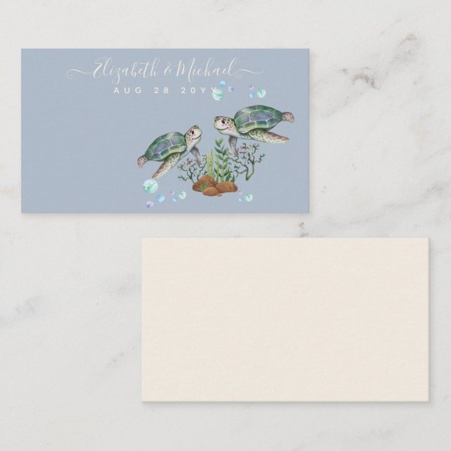 Sea Turtles Beach Wedding Business Card (Front/Back)