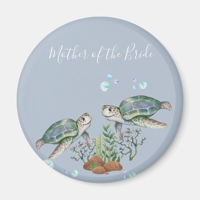 Sea Turtles Beach Wedding Magnet (Front)