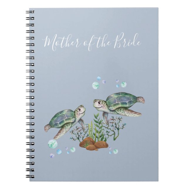 Sea Turtles Beach Wedding Notebook (Front)
