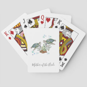 Sea Turtles Beach Wedding Playing Cards