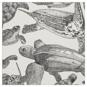 sea turtles black pearl fabric