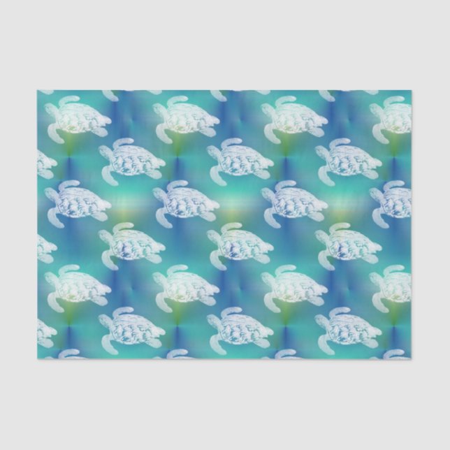 Sea Turtles Blue Aqua Tissue Paper (Front)