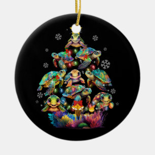 Sea Turtles Christmas Tree Ocean Life Animal Lover Ceramic Tree Decoration