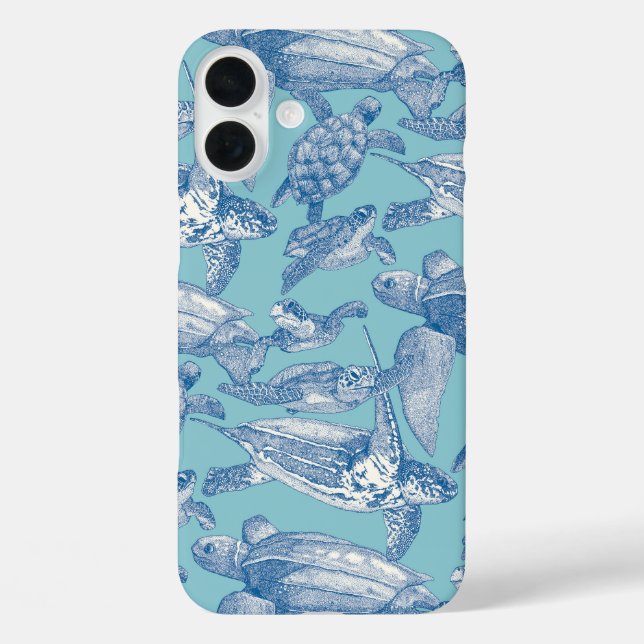 sea turtles cobalt sky blue Case-Mate iPhone case (Back)