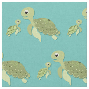 Sea Turtles Cute Kids Baby Nursery Fabric