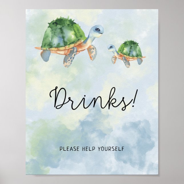 Sea turtles - Drinks Poster (Front)