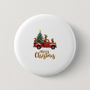 Sea Turtles Driving Christmas Tree Truck Turtle Ch 6 Cm Round Badge