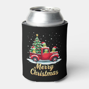 Sea Turtles Driving Christmas Tree Truck Turtle Ch Can Cooler