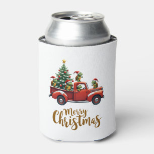 Sea Turtles Driving Christmas Tree Truck Turtle Ch Can Cooler