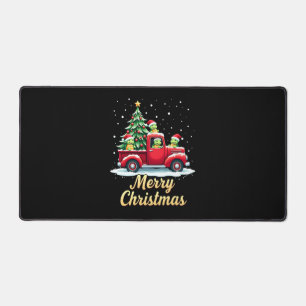 Sea Turtles Driving Christmas Tree Truck Turtle Ch Desk Mat