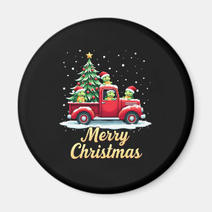 Sea Turtles Driving Christmas Tree Truck Turtle Ch Magnet