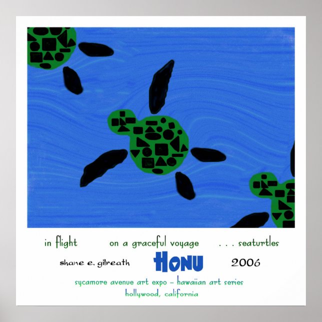 Sea Turtles Haiku Art Print (Front)