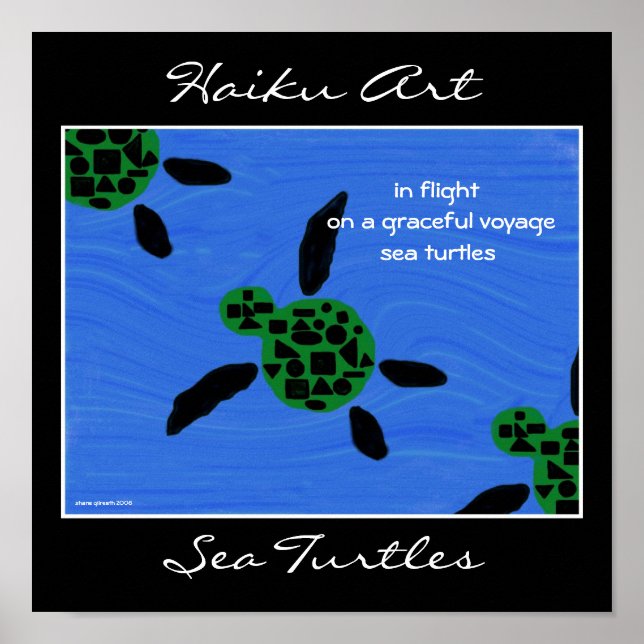 Sea Turtles Haiku Art Print (Front)