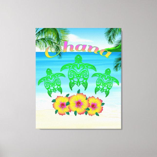 Sea Turtles Hawaiian Honu Canvas Print (Front)