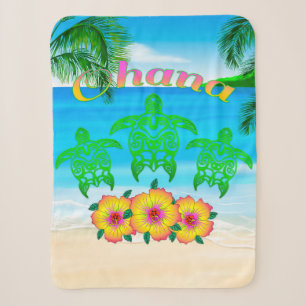 Sea Turtles Hawaiian Honu Sherpa Blanket