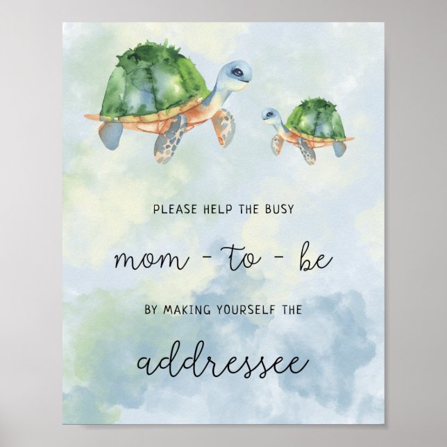 Sea turtles - Help the Busy Mum Address Poster (Front)