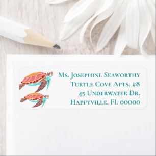 Sea Turtles Illustrated Custom Address Label