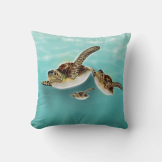 Sea Turtles Illustration Cushion