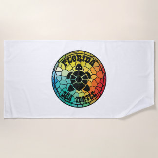 Sea turtles in florida state beach towel
