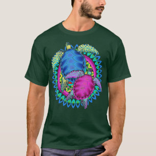 Sea Turtles Mandala Polynesian Tattoo Lover Hawaii T-Shirt