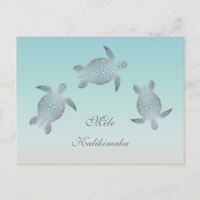 Sea Turtles Mele Kalikimaka Christmas Postcard (Front)