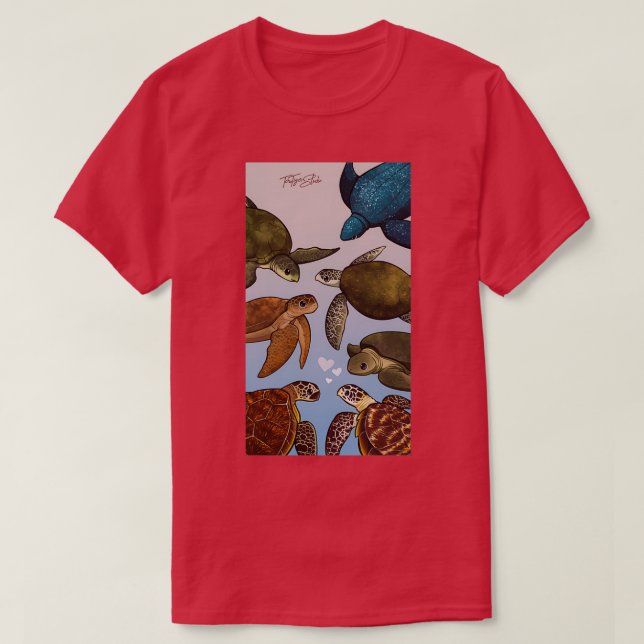 Sea Turtles of the World T-Shirt (Design Front)