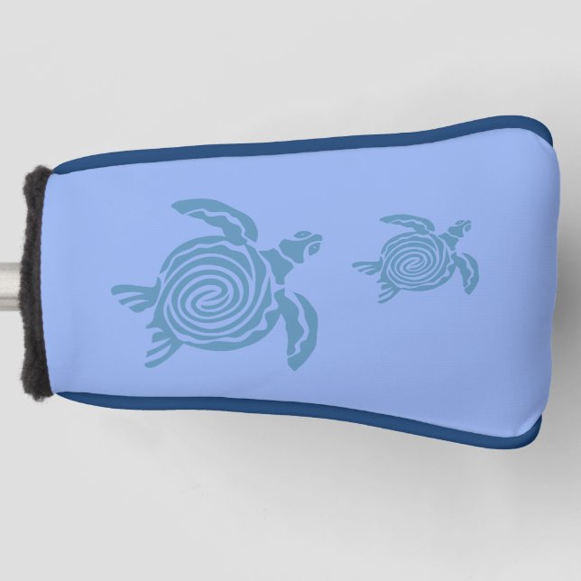 Sea Turtles on Perri Blue Golf Blade Putter Cover (Front)