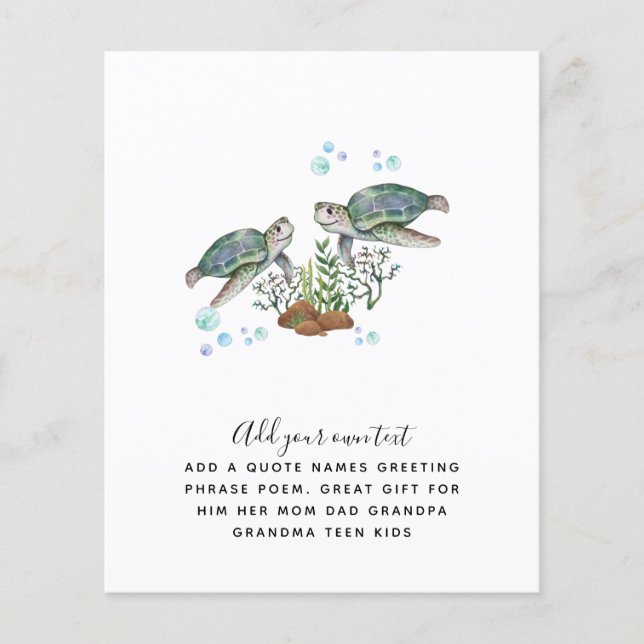 SEA TURTLES Personalised Flyer (Front)