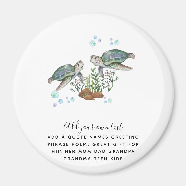 SEA TURTLES Personalised Magnet (Front)