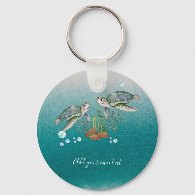 SEA TURTLES Personalized Key Ring (Front)