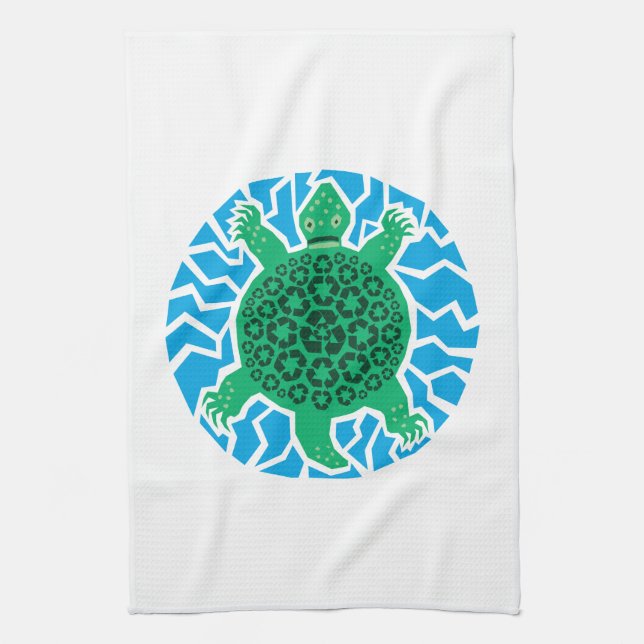 Sea Turtles, Recycling Tea Towel (Vertical)