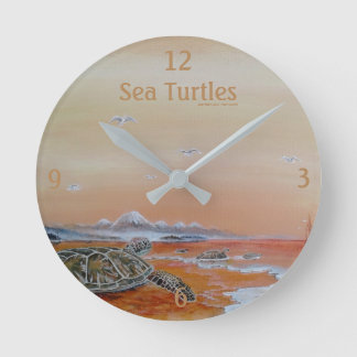 Sea Turtles! Sea turtle wall clock. Round Clock